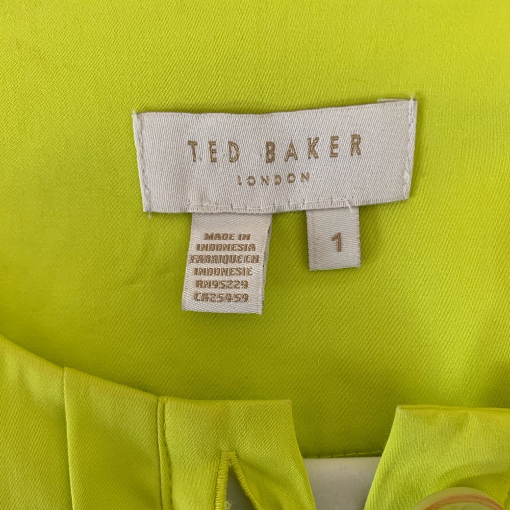 Ted Baker Sofia Ruffle Mini Dress Bright Green Size 4 - Picture 14 of 16